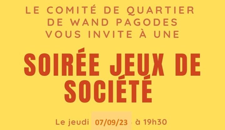 Le 7/09, soirée jeux de société à De Wand