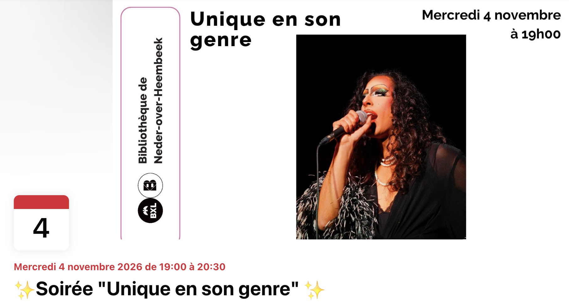4/11, soirée unique en son genre à la Bib NOH