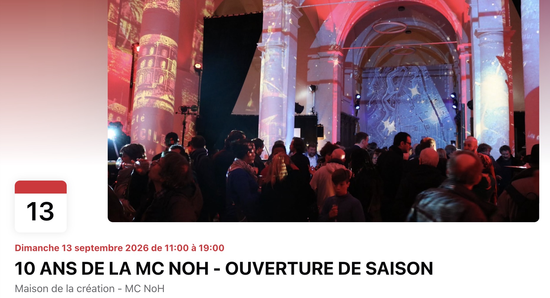 13/09, La MC NoH fête ses 10 ans !