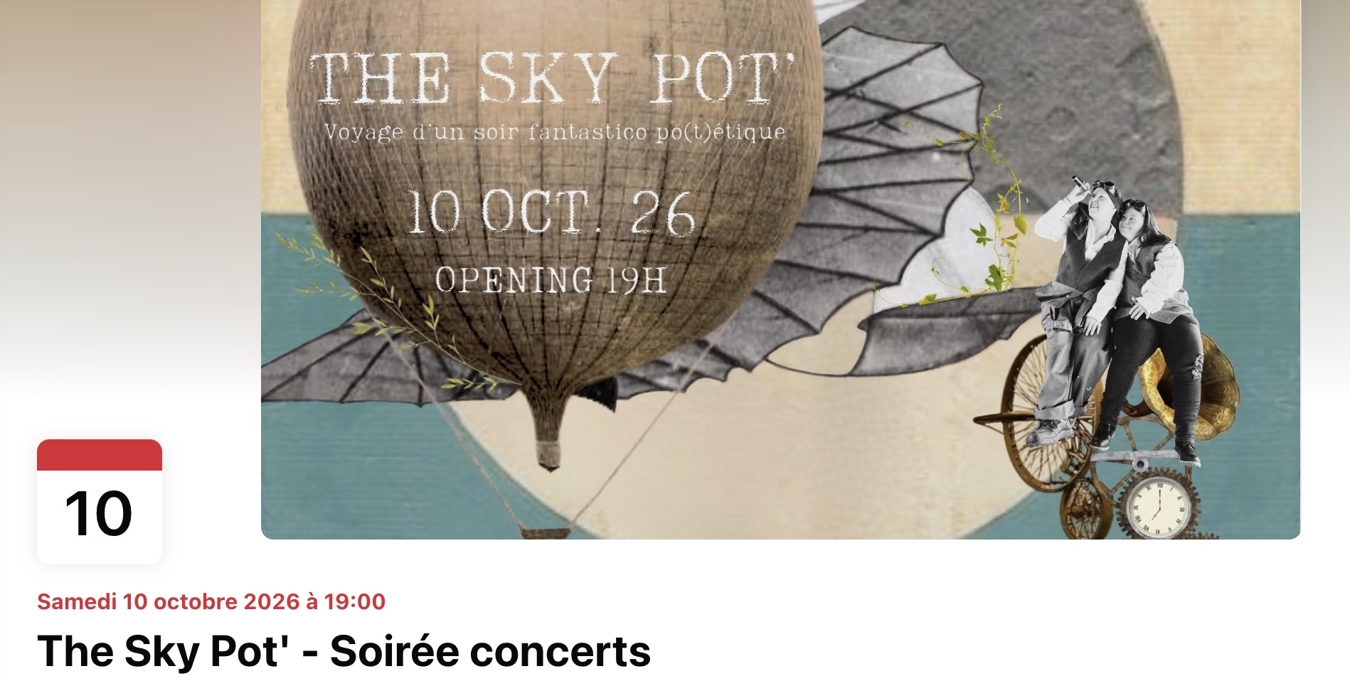 10/10, soirée concerts au Potelier